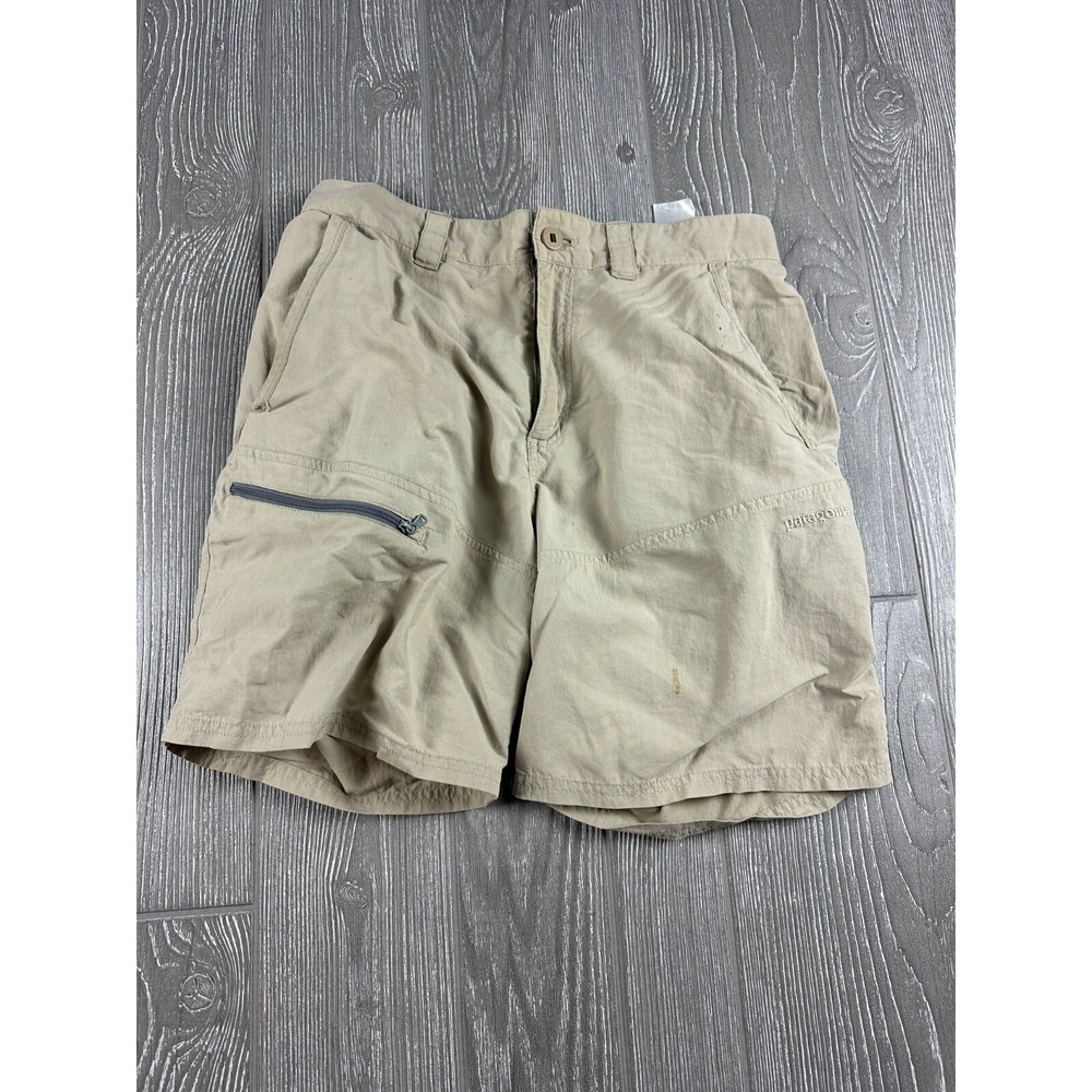 Patagonia Shorts Womens Small Cream Nylon Outdoor Hiking Bermuda Pull On F387
